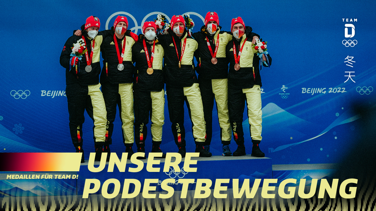 北京冬奧雪車男子雙人項目由德國代表隊包下金銀銅。（翻攝自推特@TeamD）