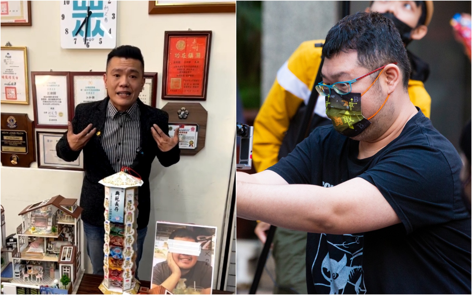 四叉貓(右)近日頻頻和民眾黨人士槓上,近日遭江和樹嗆聲引發熱議。(左圖翻攝江和樹臉書/右圖資料照)