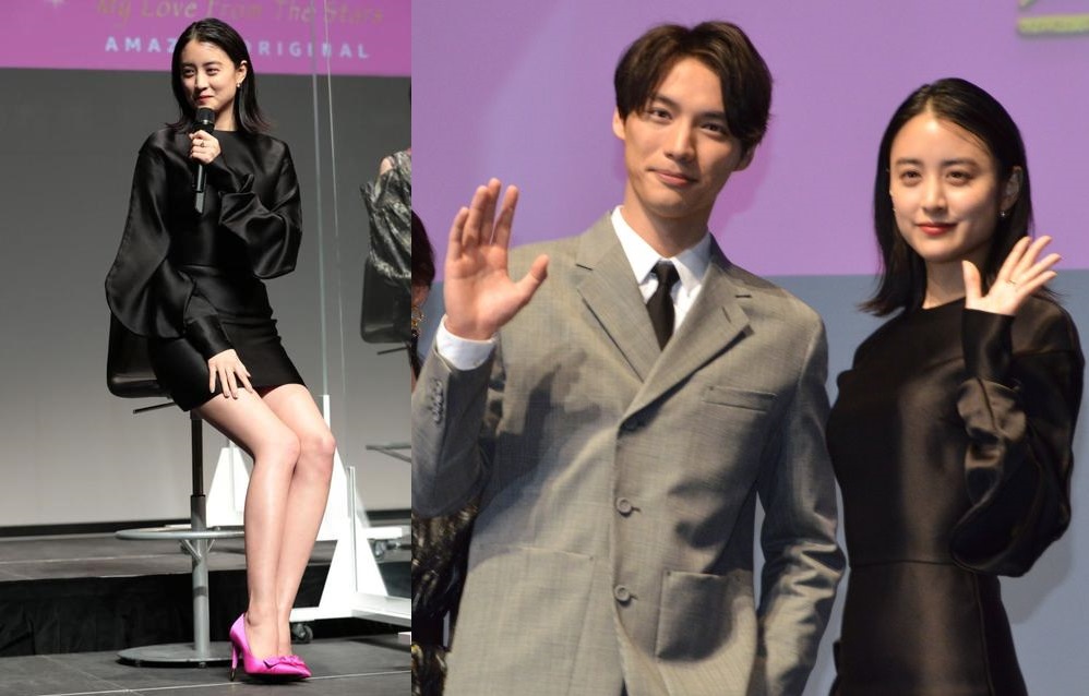 日版《來自星星的你》由福士蒼汰（右圖左）與山本美月（右圖右）主演，山本今穿迷你裙洋裝登場，展現女星氣場。（左圖翻攝自報知體育，右圖翻攝自東奧日報）