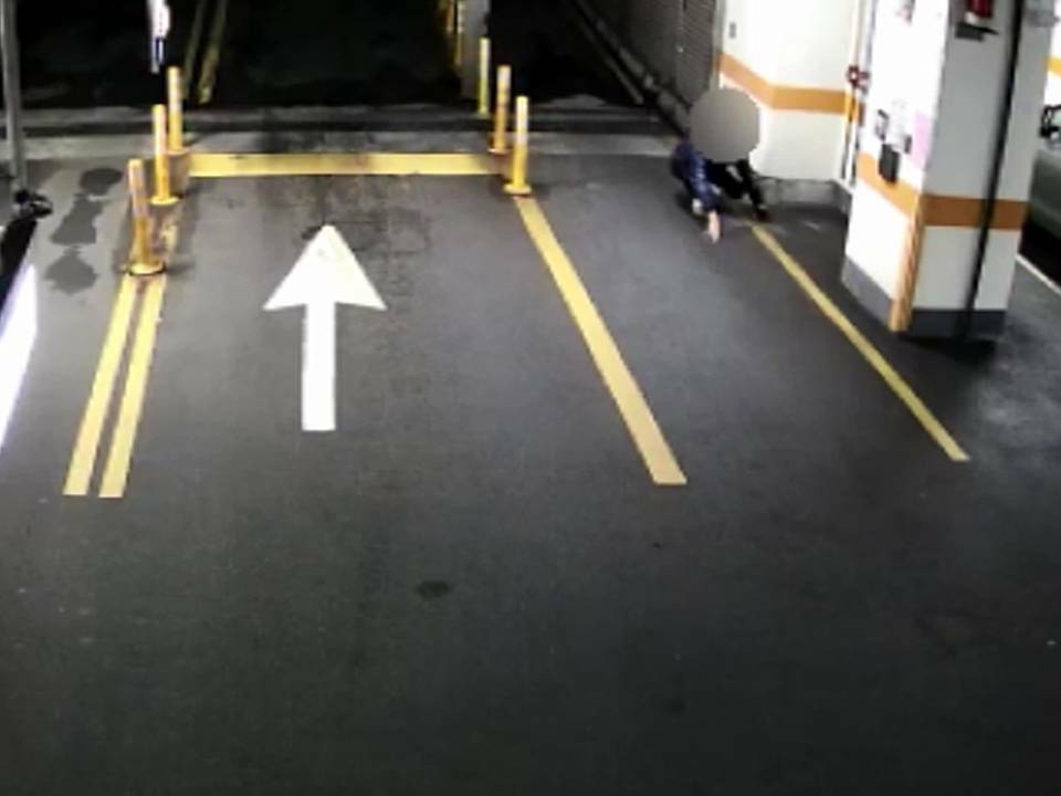 黃男潛行進入停車場行竊。(翻攝畫面)