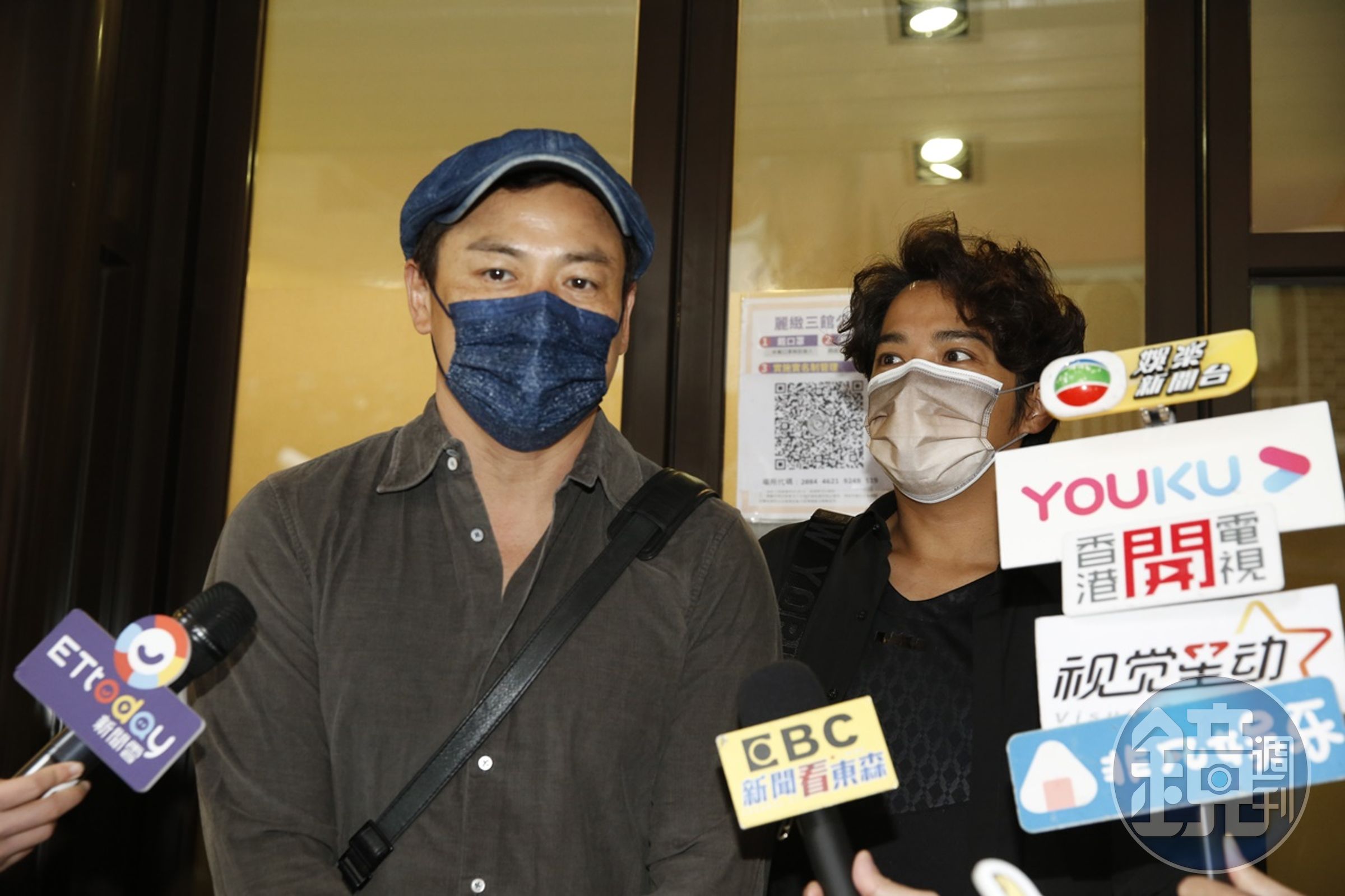 江宏恩、陳子強今天一同前來巴戈靈堂致意。