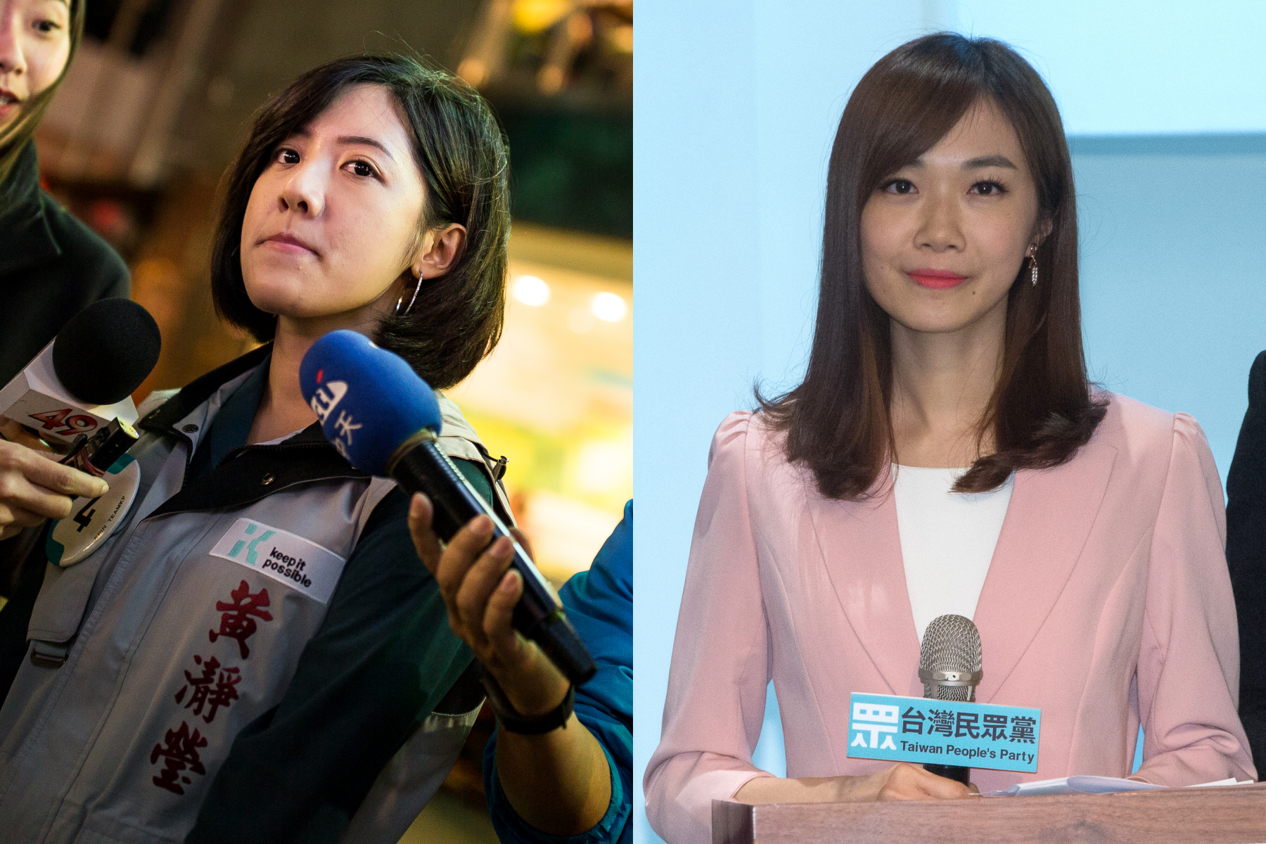 民眾黨議員參選人黃瀞瑩（左）和發言人楊寶楨（右）近日因「大菊為重」言論，被質疑身材歧視監察院長陳菊。（本刊資料照）