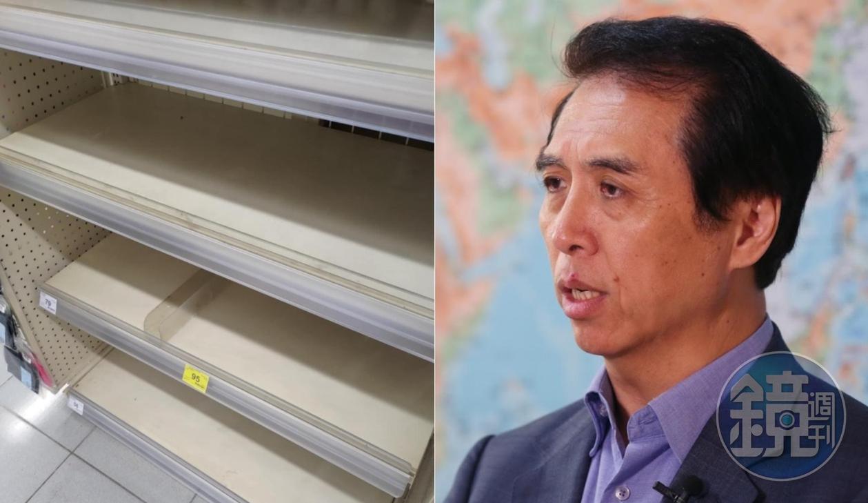 國民黨前立委陳學聖po出賣場貨架照片感嘆買蛋很難,卻被抓包露餡了。(翻攝陳學聖臉書/資料照)