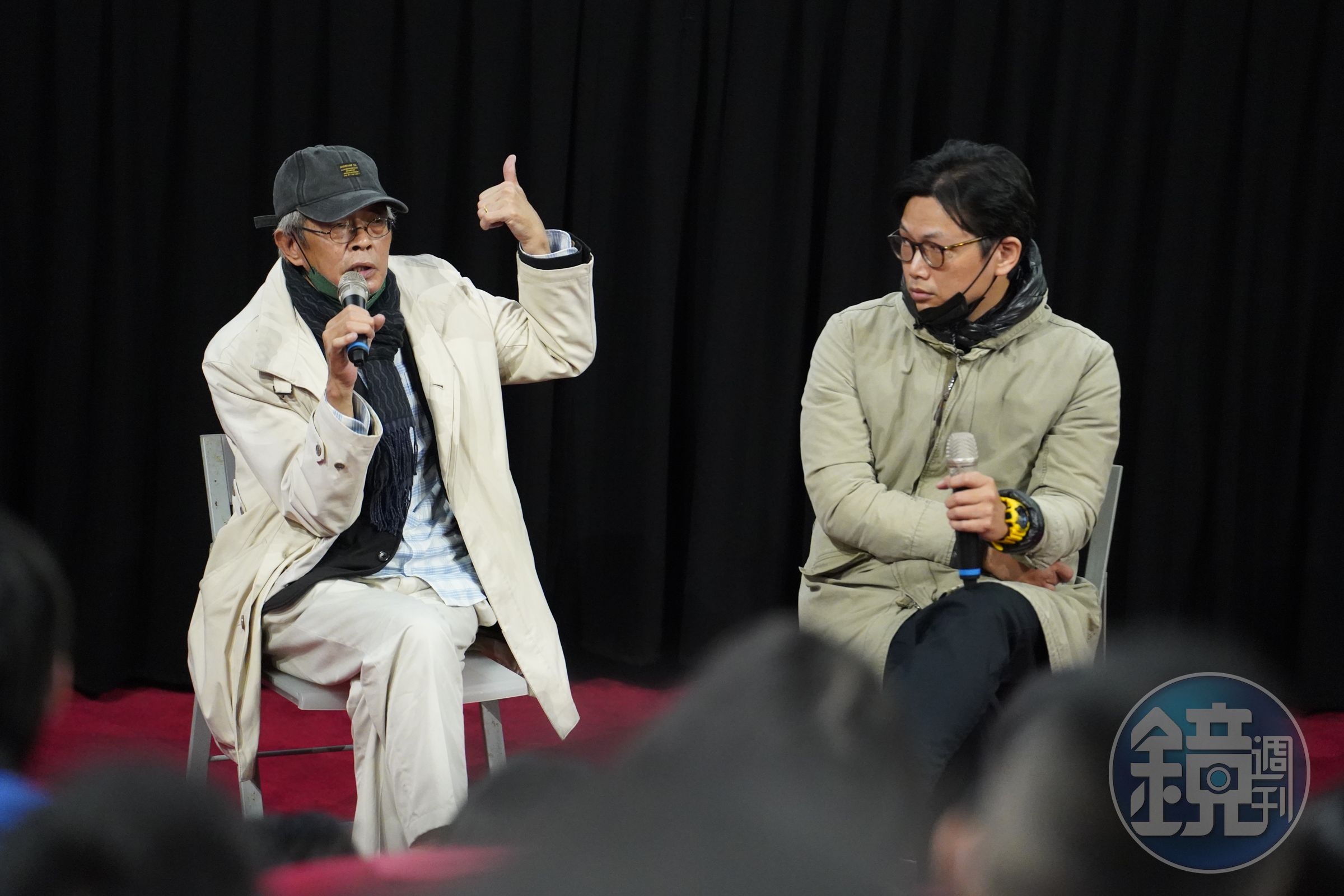 曾遭中共拘禁的銅鑼灣書店創辦人林榮基在映後座談分享自己在2019年香港反《逃犯條例修訂草案》抗爭運動時的親身感受。（Giloo提供）