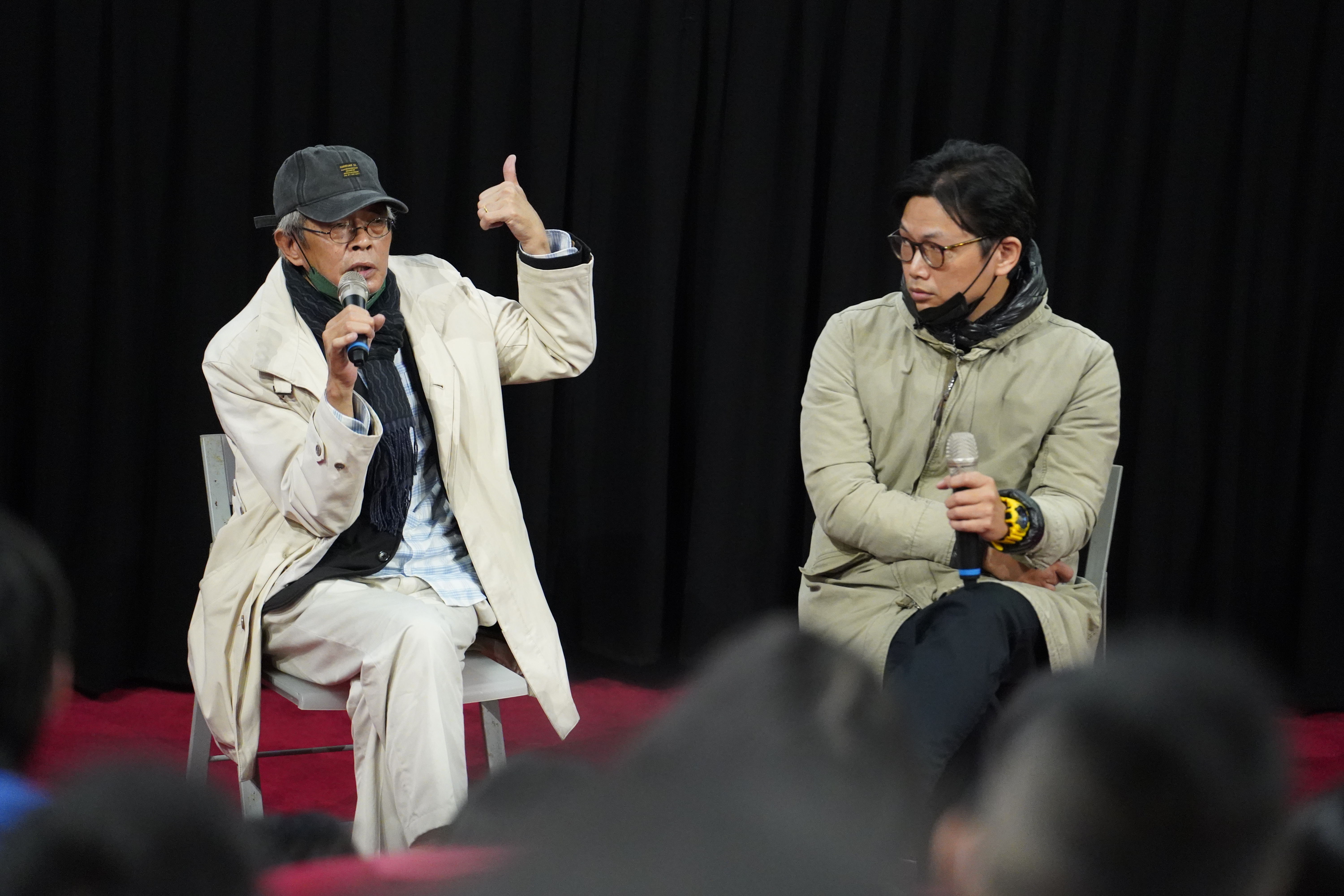 曾遭中共拘禁的銅鑼灣書店創辦人林榮基在映後座談分享自己在2019年香港反《逃犯條例修訂草案》抗爭運動時的親身感受。（Giloo提供）