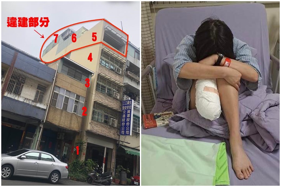 苗栗截肢女工的公司「乙順」，位於高雄的總公司因違建遭到檢舉。（翻攝自曾玟學臉書）