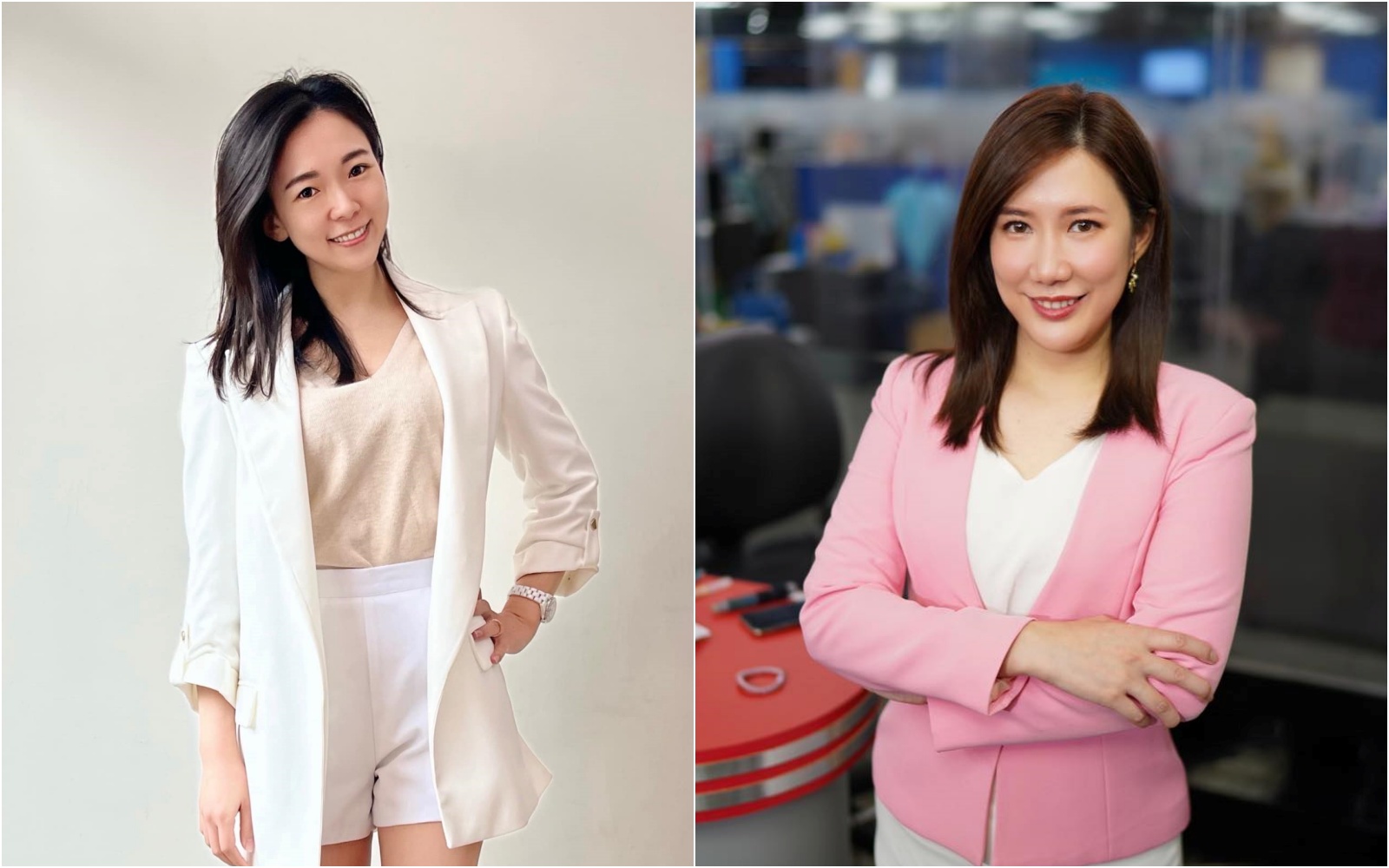 白喬茵（左）和柳采葳（右）接任國民黨發言人並投入年底選戰，遭質疑不公。（翻攝自白喬茵／柳采葳臉書）