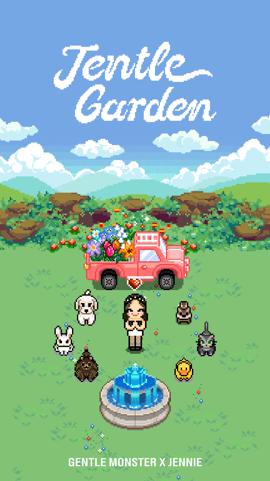 Gentle Monster推出和Jennie共同創造的奇幻世界「Jentle Garden」手機遊戲。（溥儀眼鏡提供）