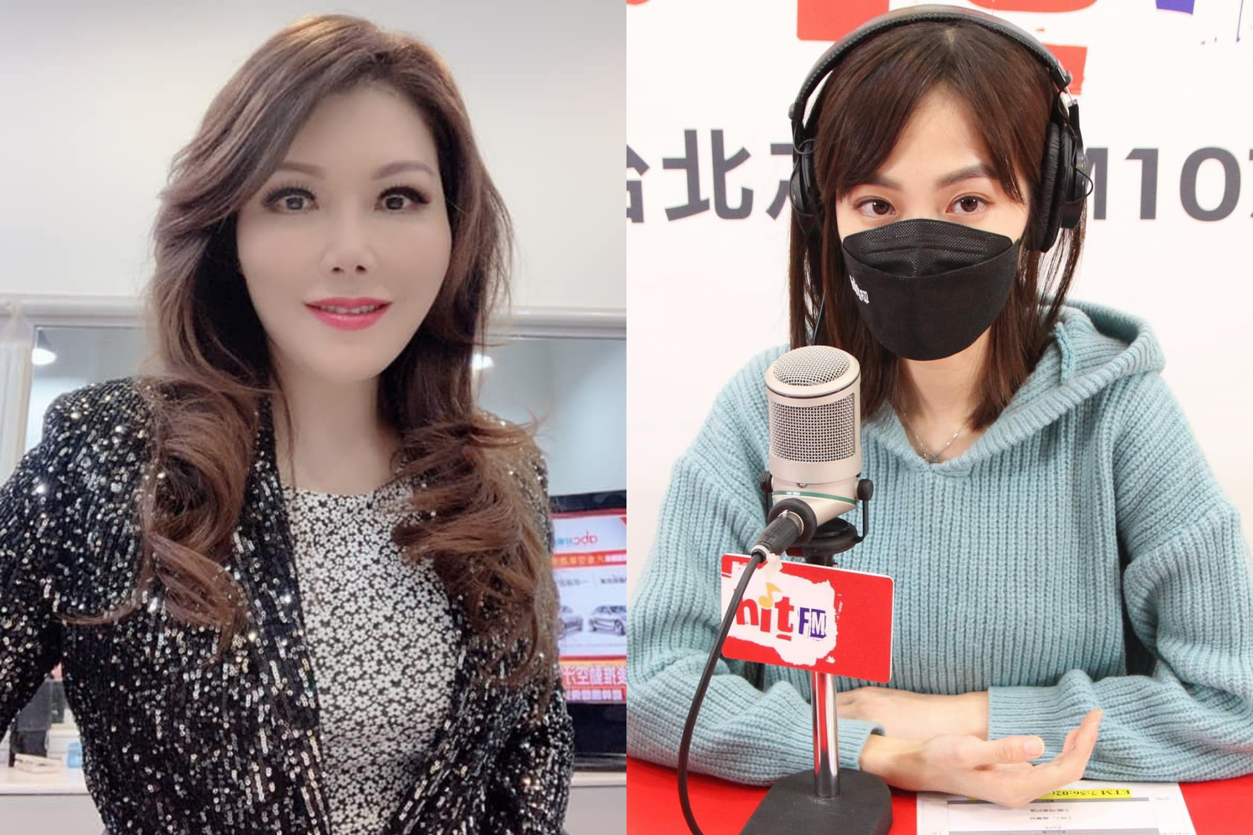 主播張雅琴（右）因為「花瓶很殘破」一說惹怒民眾黨議員參選人楊寶楨（右），兩人連日公開槓上。（翻攝自張雅琴、楊寶楨臉書）
