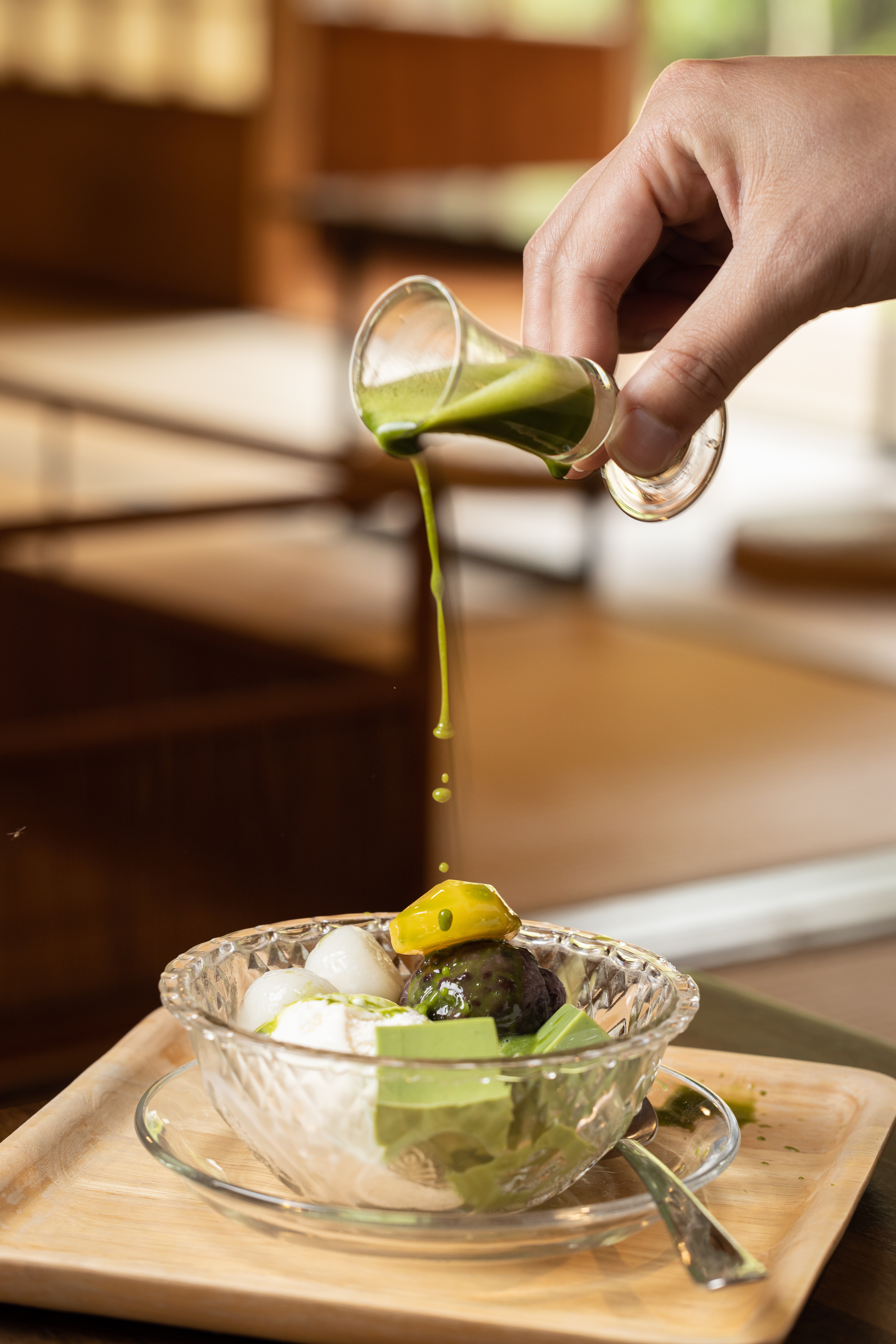 「抹茶蜜餡冰淇淋」是抹茶控不可錯過的涼點。(200元/份)