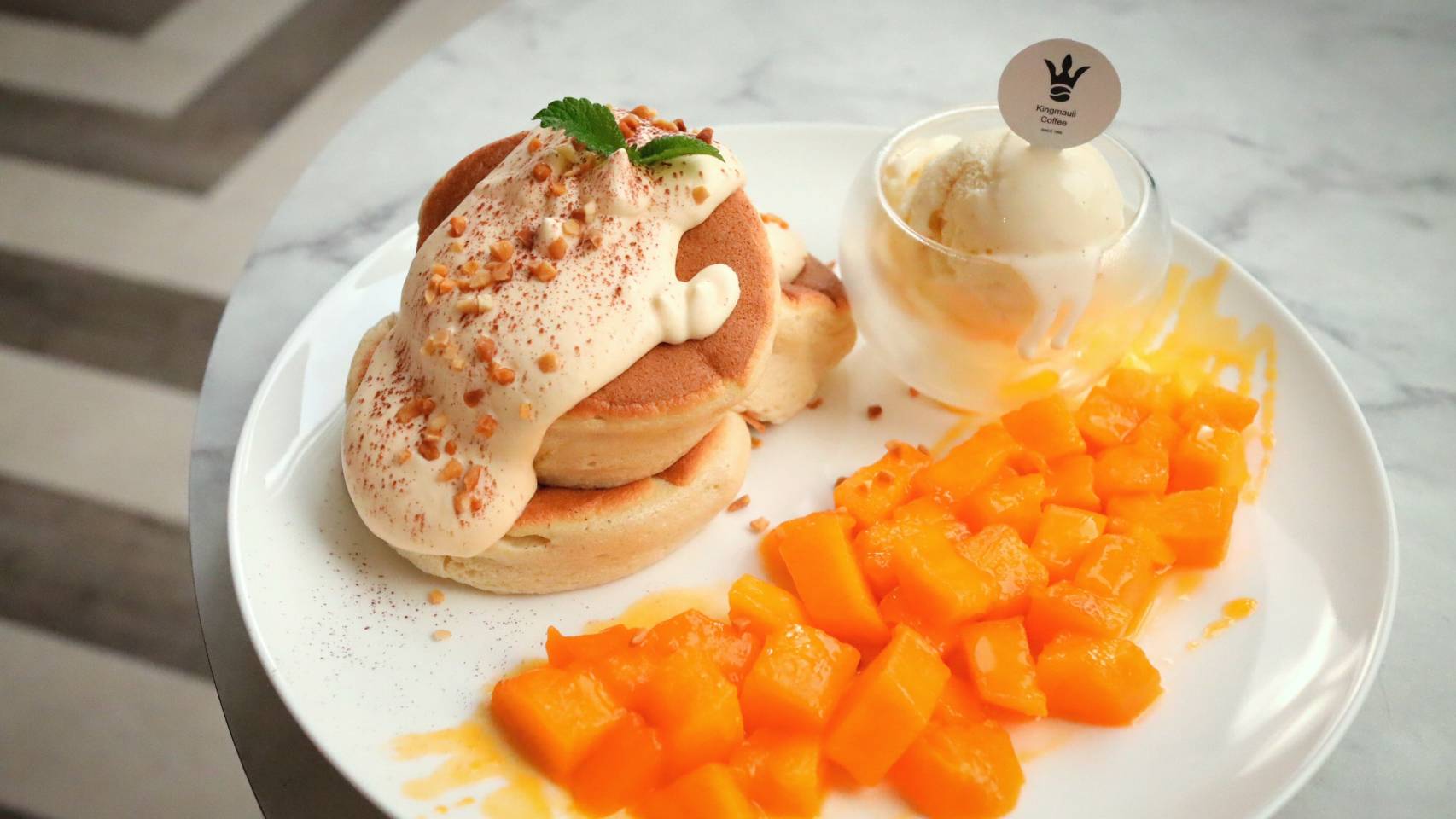 Global Mall南港車站引進金茂宜咖啡，3月中登場，為台北獨家店，主打現烤舒芙蕾。（業者提供）