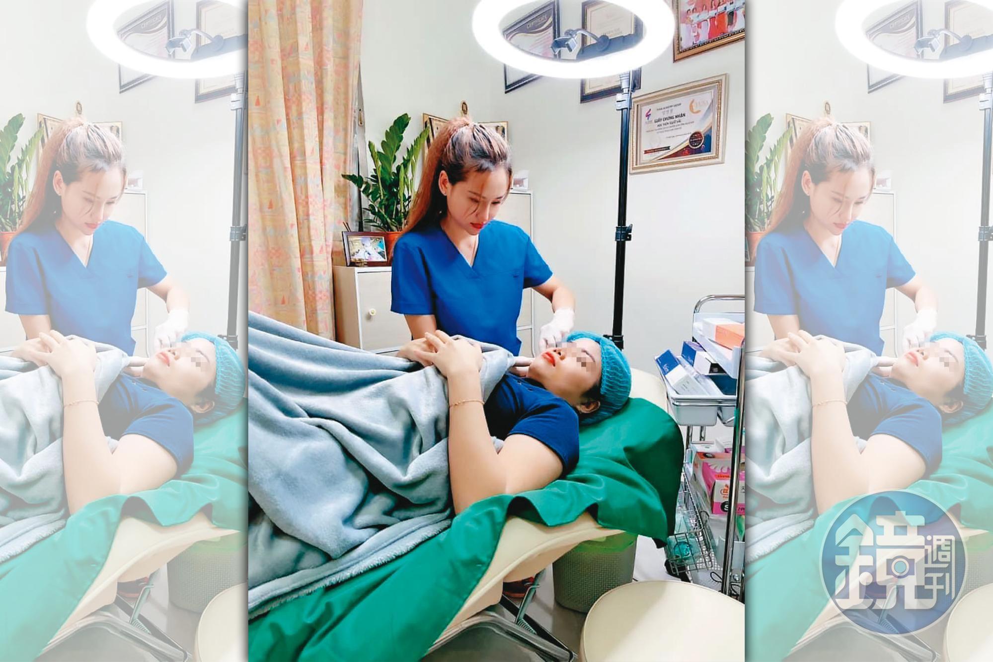 陳姓越南女子以移工身分來台，卻開起醫美工作室，變身整形密醫。（讀者提供）