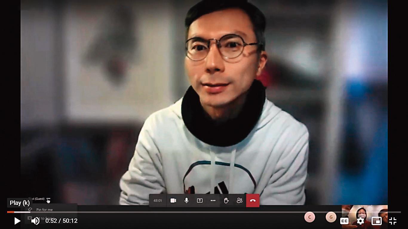 導演周冠威接受本刊視訊專訪表示，他在香港生活至今仍然安全，但也有最壞的打算。（《時代革命》提供）