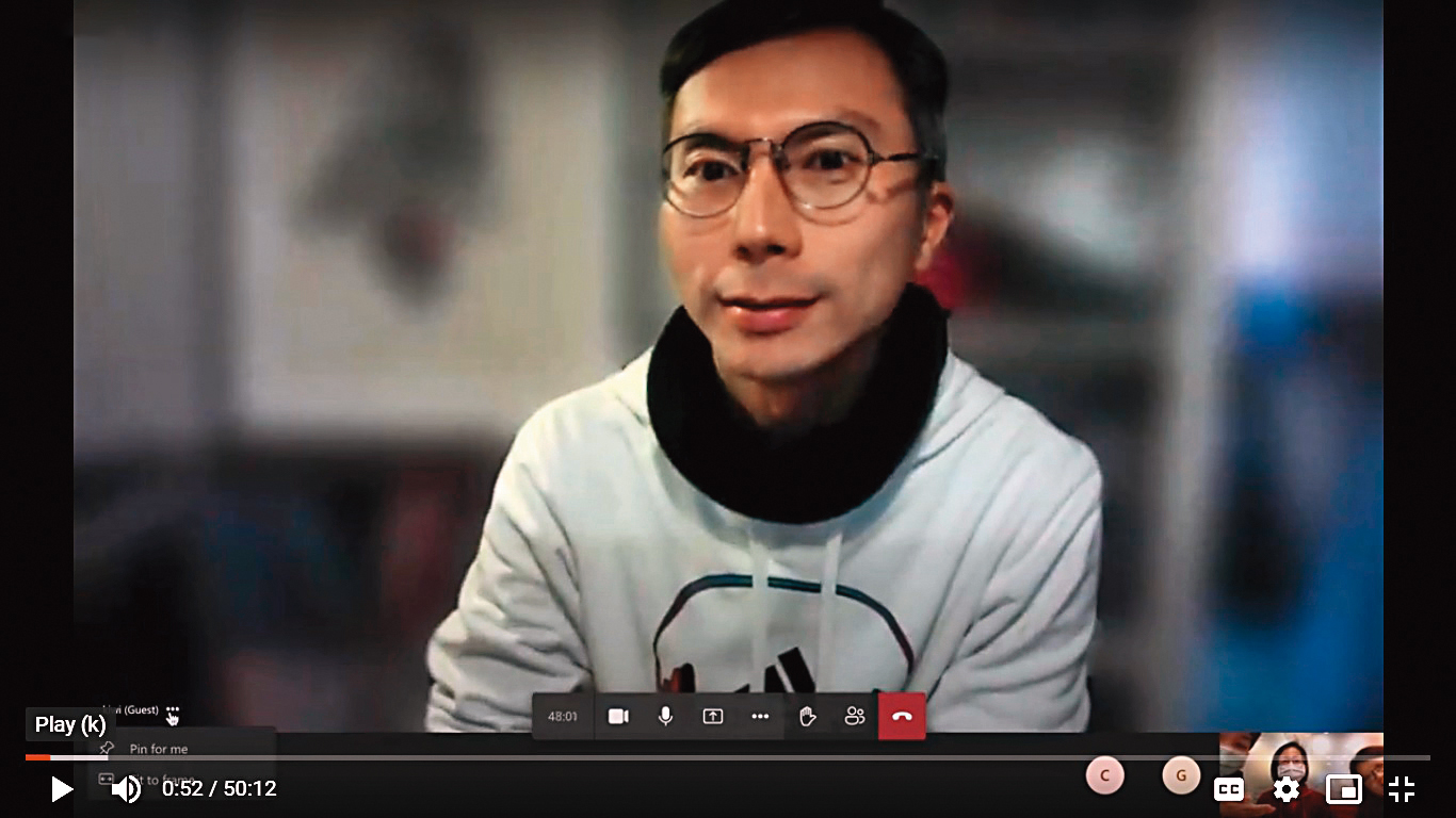 導演周冠威接受本刊視訊專訪表示，他在香港生活至今仍然安全，但也有最壞的打算。（《時代革命》提供）