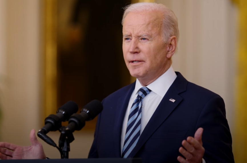 美國總統拜登宣布將對俄羅斯祭出經濟制裁。（翻攝自白宮臉書）