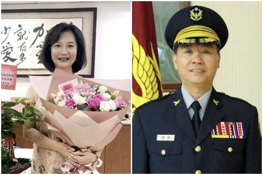 北市警局少年隊長邱子珍遭檢舉濫用公積金，「警界硬漢」方仰寧力挺妻子。（翻攝邱子珍臉書、警政署官網）