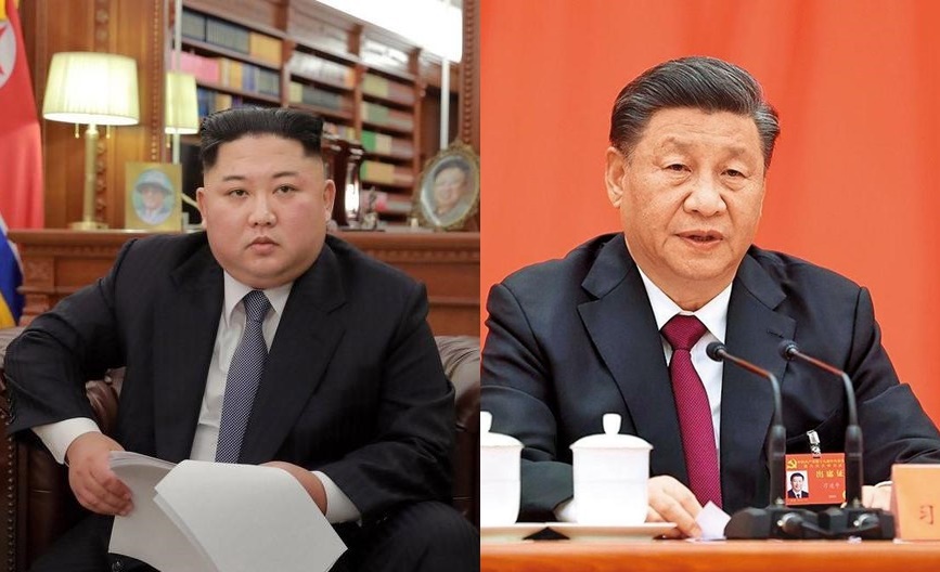 中國國家主席習近平（右，翻攝自新華網）表示在「新情勢」下已準備好和北韓合作。左為北韓領導人金正恩（翻攝自韓國《中央日報》）。