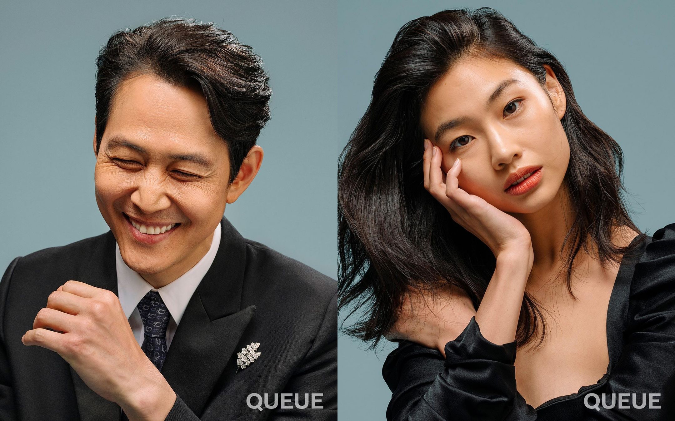 韓星李政宰與鄭好娟雙雙抱走美國演員工會獎電視部門最佳男、女主角獎。（翻攝NetflixQUEUE ig）