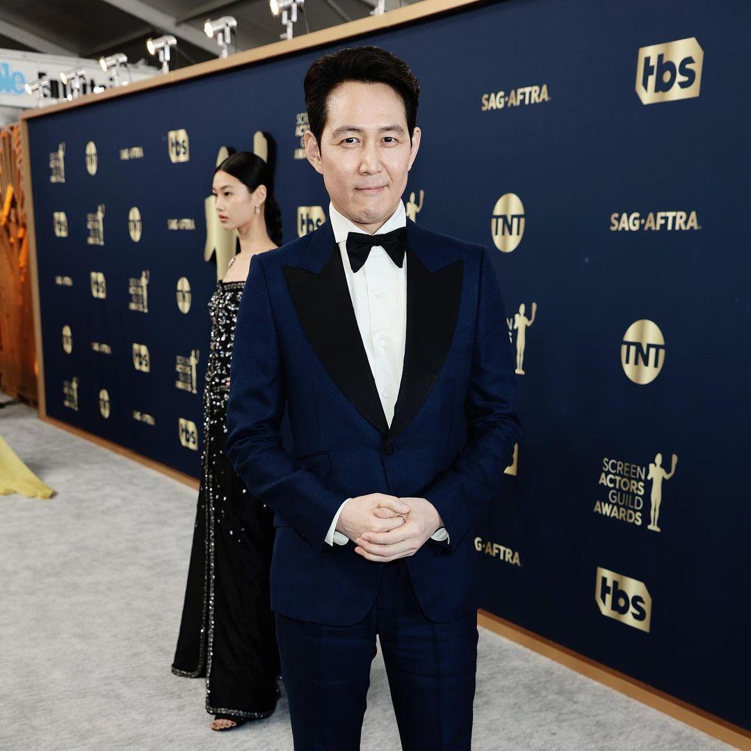 李政宰與鄭好娟是美國演員工會獎紅毯上的焦點。(翻攝netflixgolden IG)