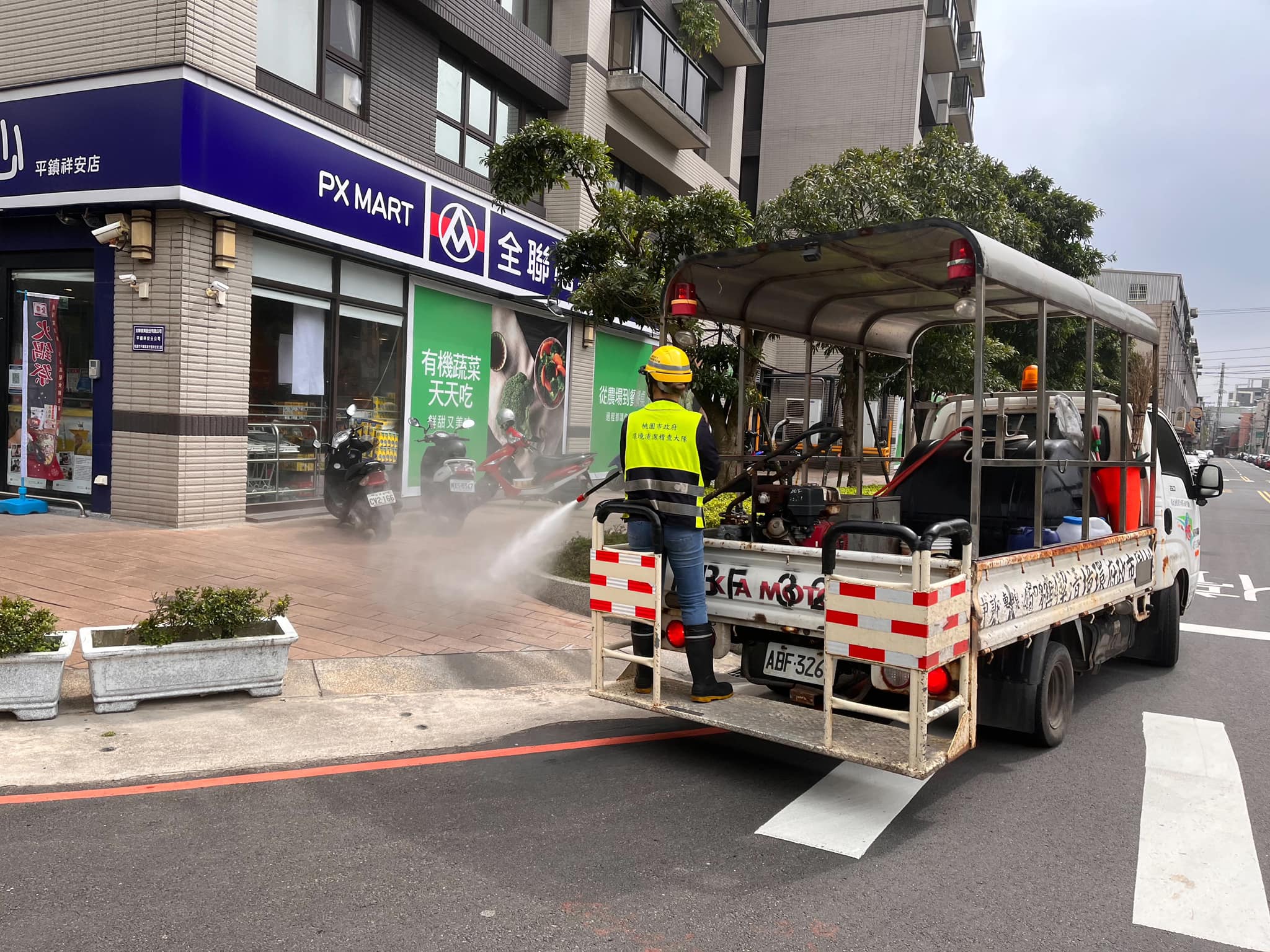 桃園幼兒園傳播鏈持續延燒，截至今日已累計21人確診；清消示意圖。（翻攝自鄭文燦臉書）