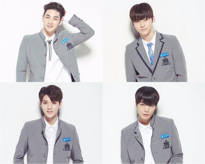 白虎(左上)、黃旼炫(右上)、JR(右下)與REN參加《PRODUCE 101》第二季讓NU’EST人氣從谷底翻身。(網路圖片)