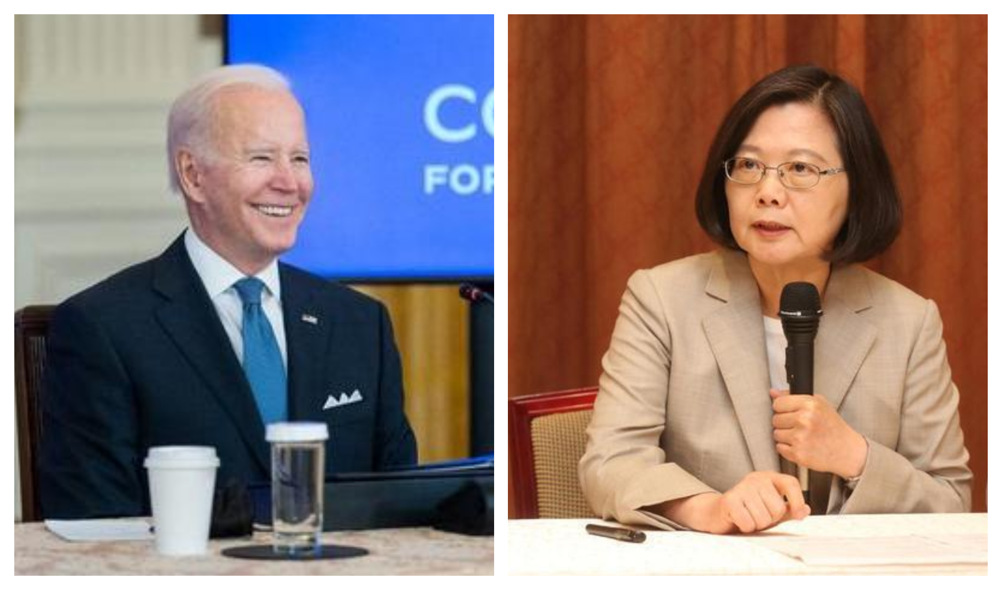 拜登（左圖）派代表團3月1日訪台，蔡英文（右圖）將親自接見。（翻攝拜登推特、本刊資料照）