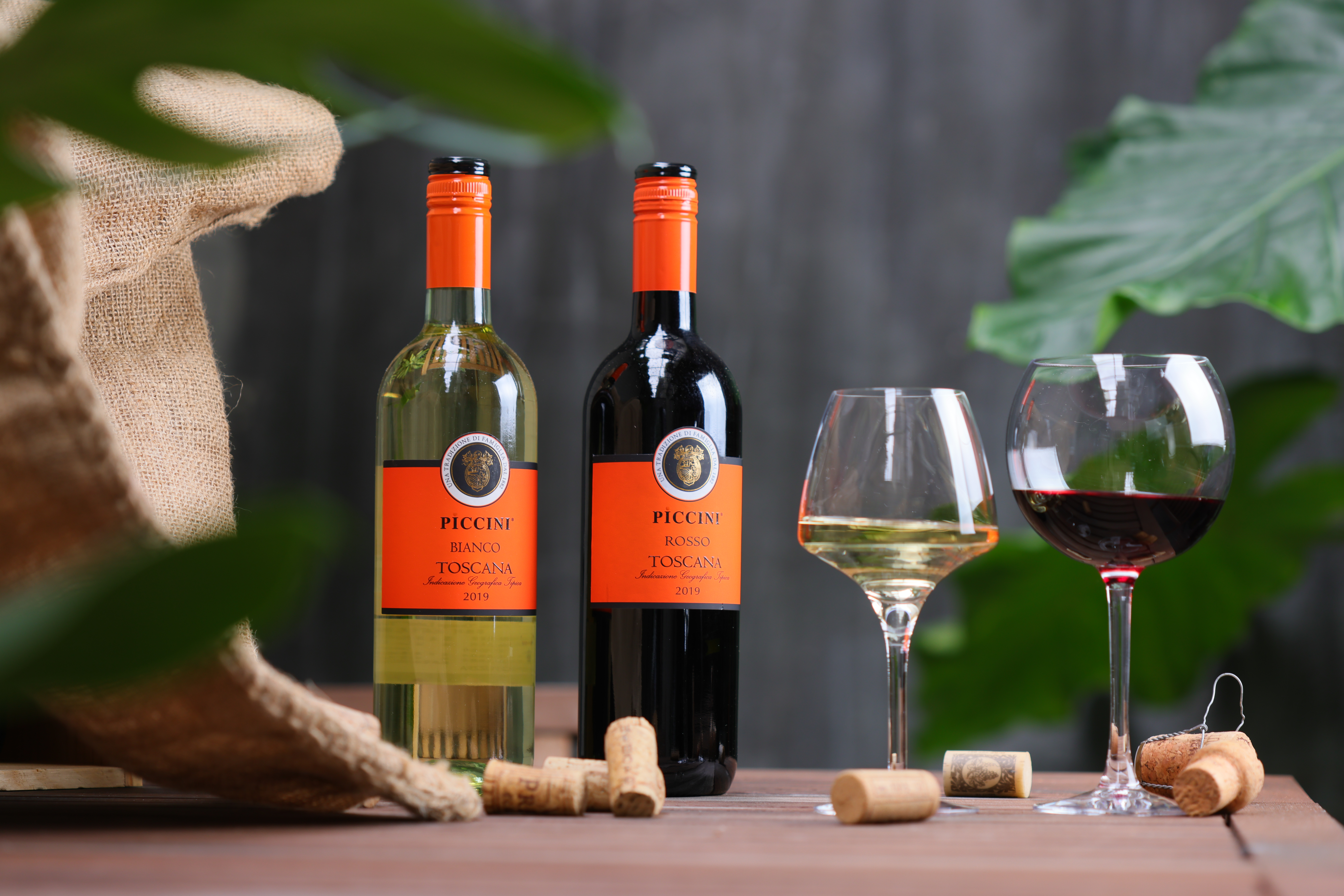 艷陽橘用於酒標，展現出義式熱情。