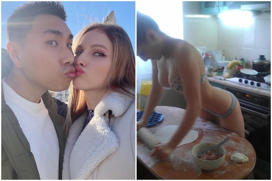 因娶烏克蘭老婆成名的中國網紅梅愛偲,近期影片被發現造假,微博帳號遭到禁言一週。(翻攝自微博)