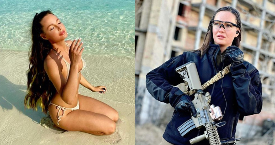 前烏克蘭選美皇后蕾娜表示願意上戰場保家衛國，更霸氣嗆：「所有企圖入侵烏克蘭邊境的人都會被殺！」（翻攝Anastasia Lenna IG）