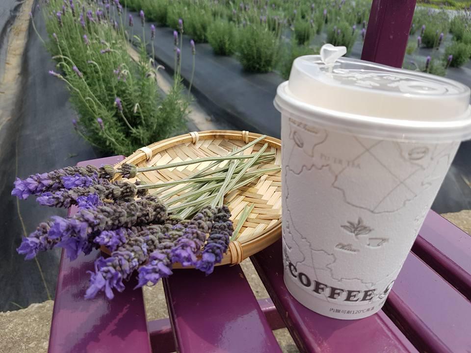 賞花之際也別忘品嘗一杯香醇的咖啡。（葛瑞絲香草田提供）
