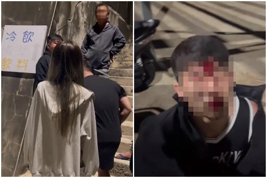台北遊客與小琉球當地民眾發生流血衝突。(翻攝自爆廢公社二館臉書社團)