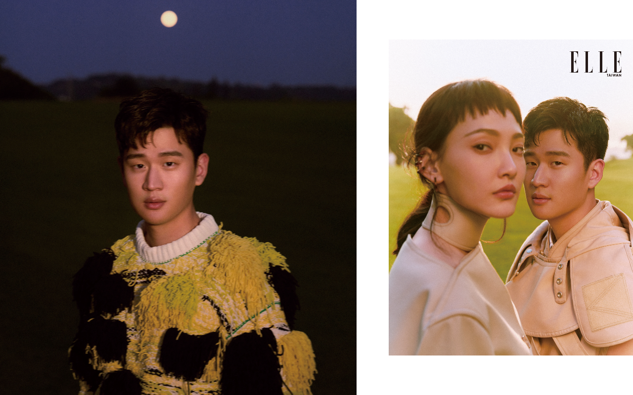周興哲與林映唯登上《ELLE》3月號封面。（《ELLE》國際中文版提供）