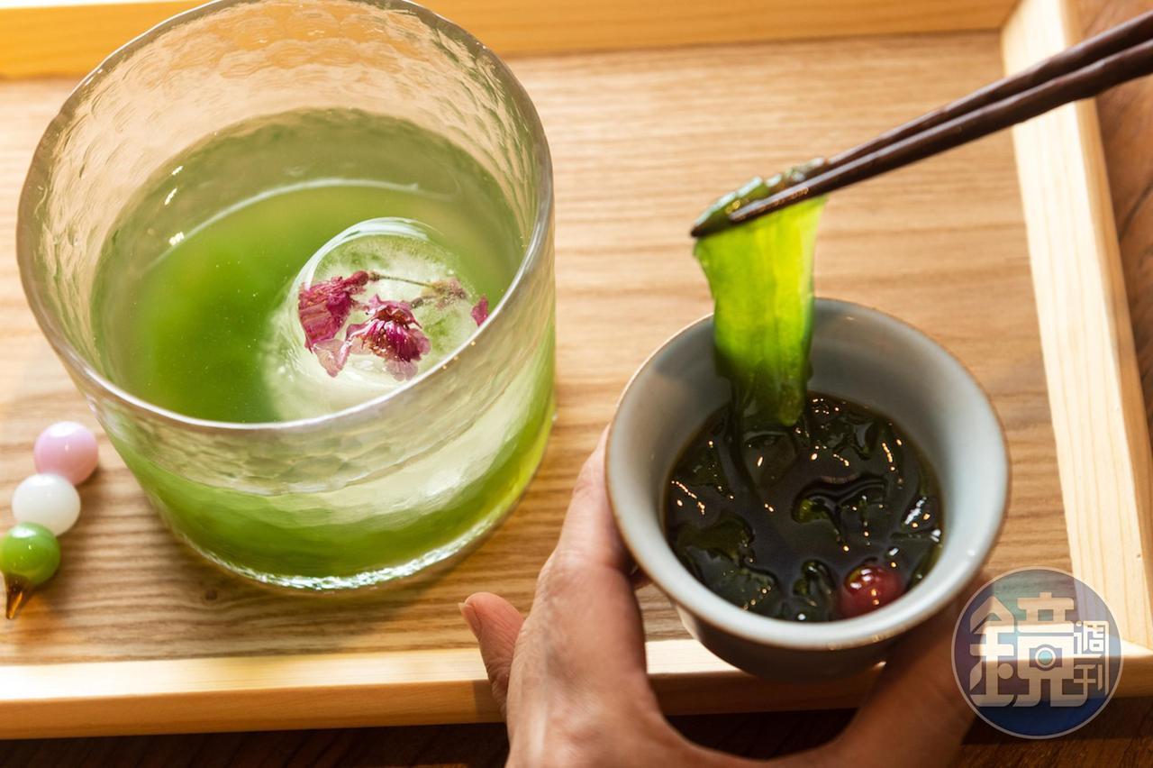 「艾草葛切」咕溜清涼，香草氣味濃郁。（220元起／份）