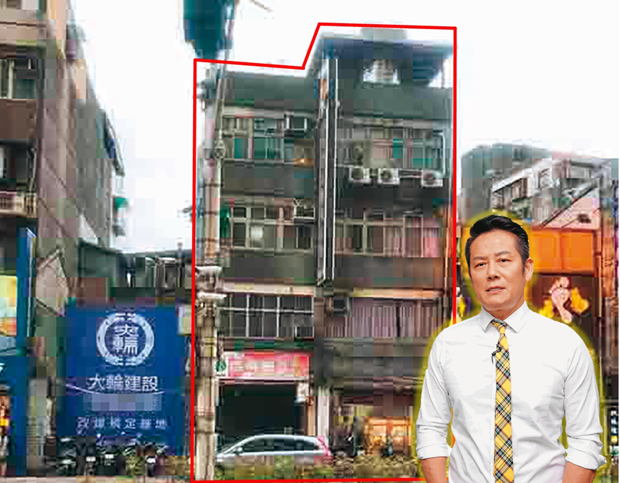 大輪建設先前在台北市八德路4段立招牌販售預售屋（紅框處為基地，讀者提供），「幽靈建案」受害者不斷增加，連藝人徐乃麟也在買屋名單之中。
