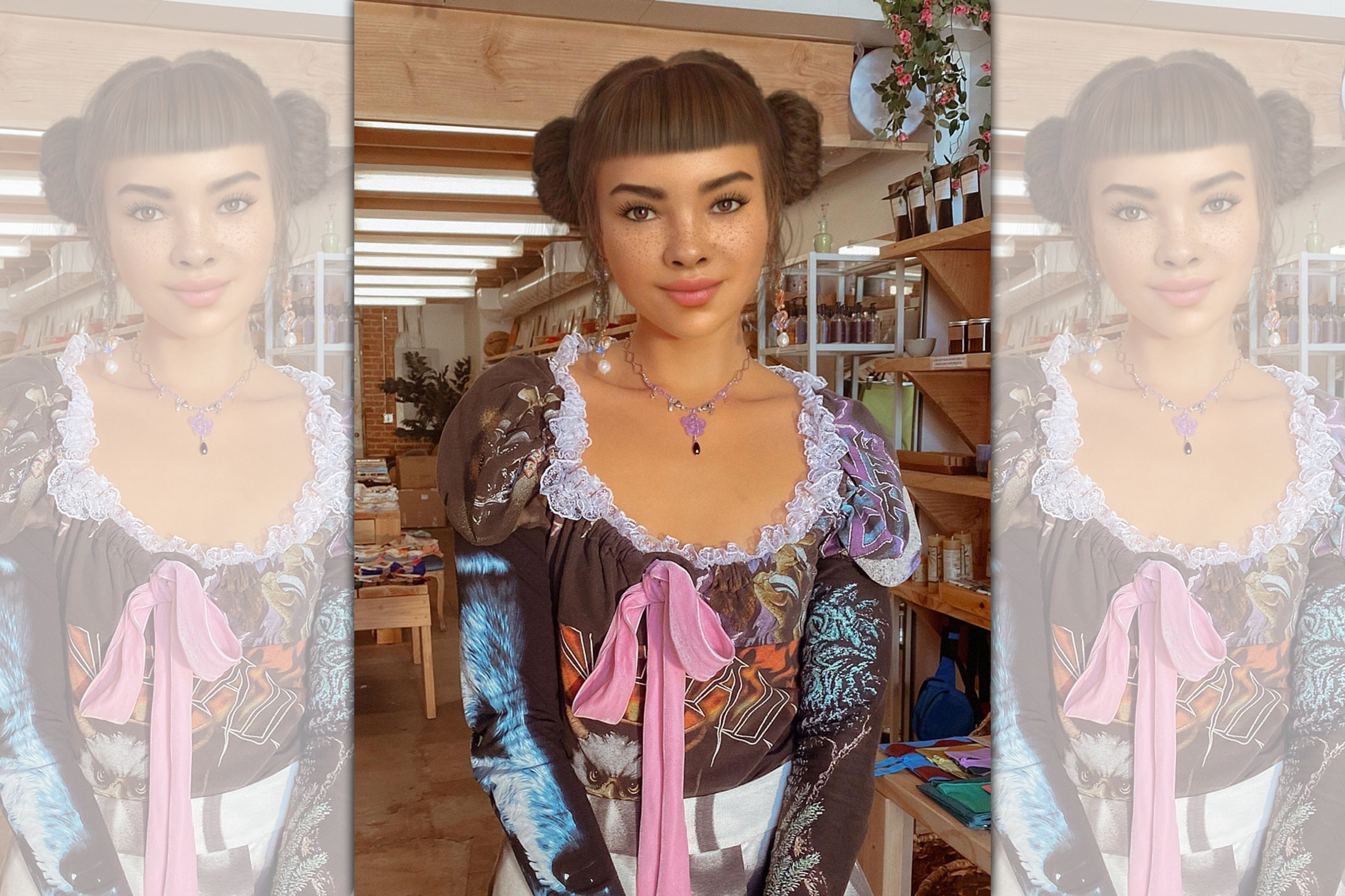 虛擬網紅「Lil Miquela」以單張照片形式活躍於社群，在IG有逾300萬粉絲追蹤。（翻攝IG「lilmiquela」）