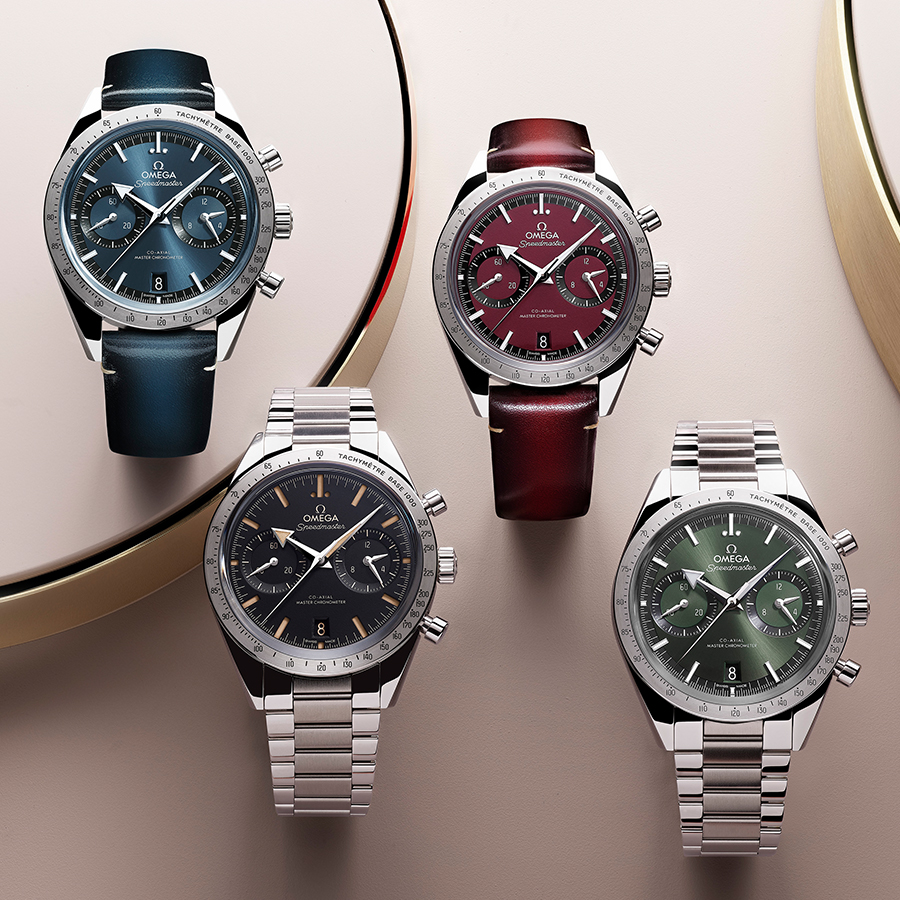 Speedmaster超霸'57 同軸擒縱40.5毫米大師天文台計時腕錶，建議售價NT$ 283,000（鍊帶）、NT$ 273,000（皮帶）。