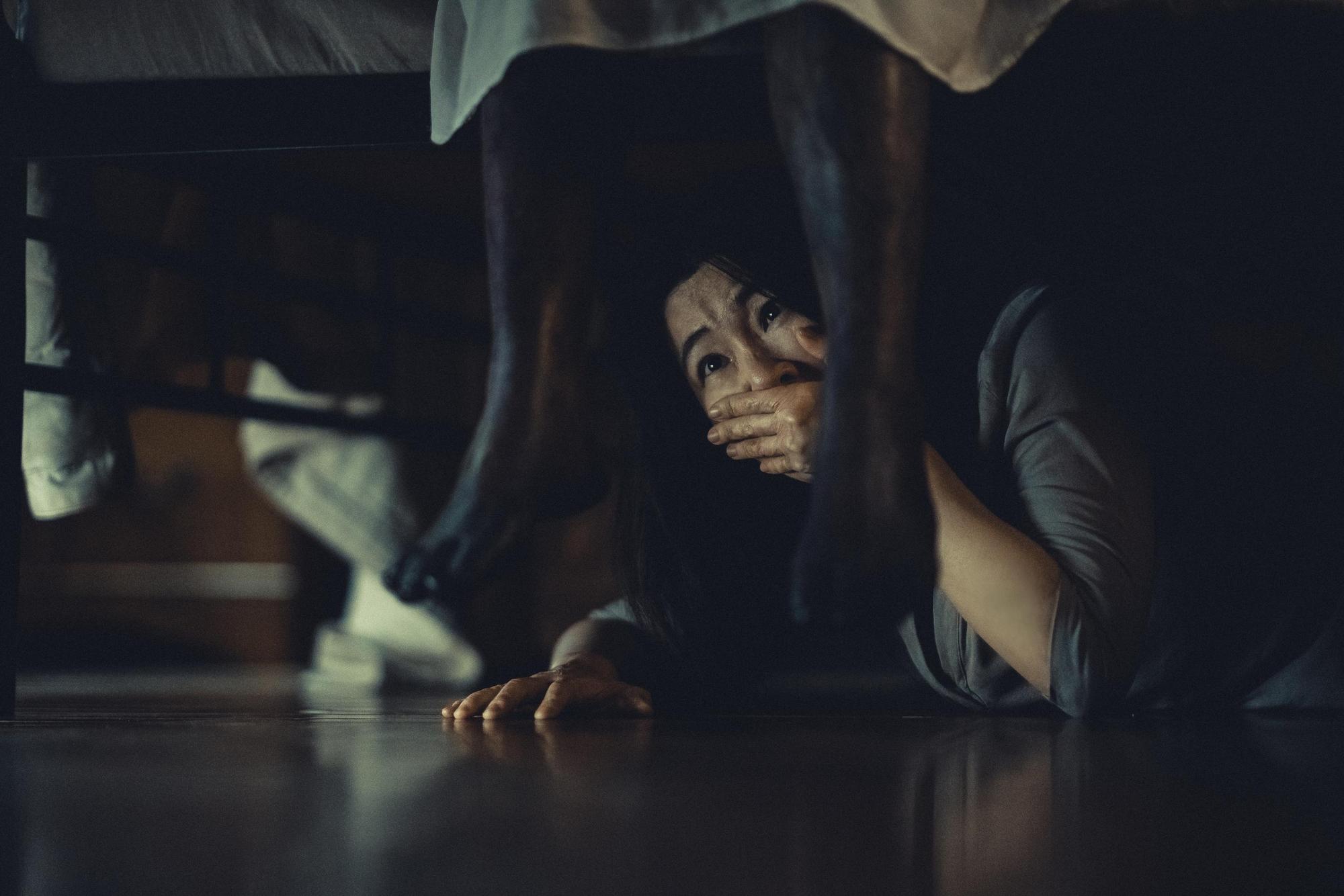 電影《頭七》Selina在床底撞鬼的戲是真心感到害怕。（皮諾丘電影提供）