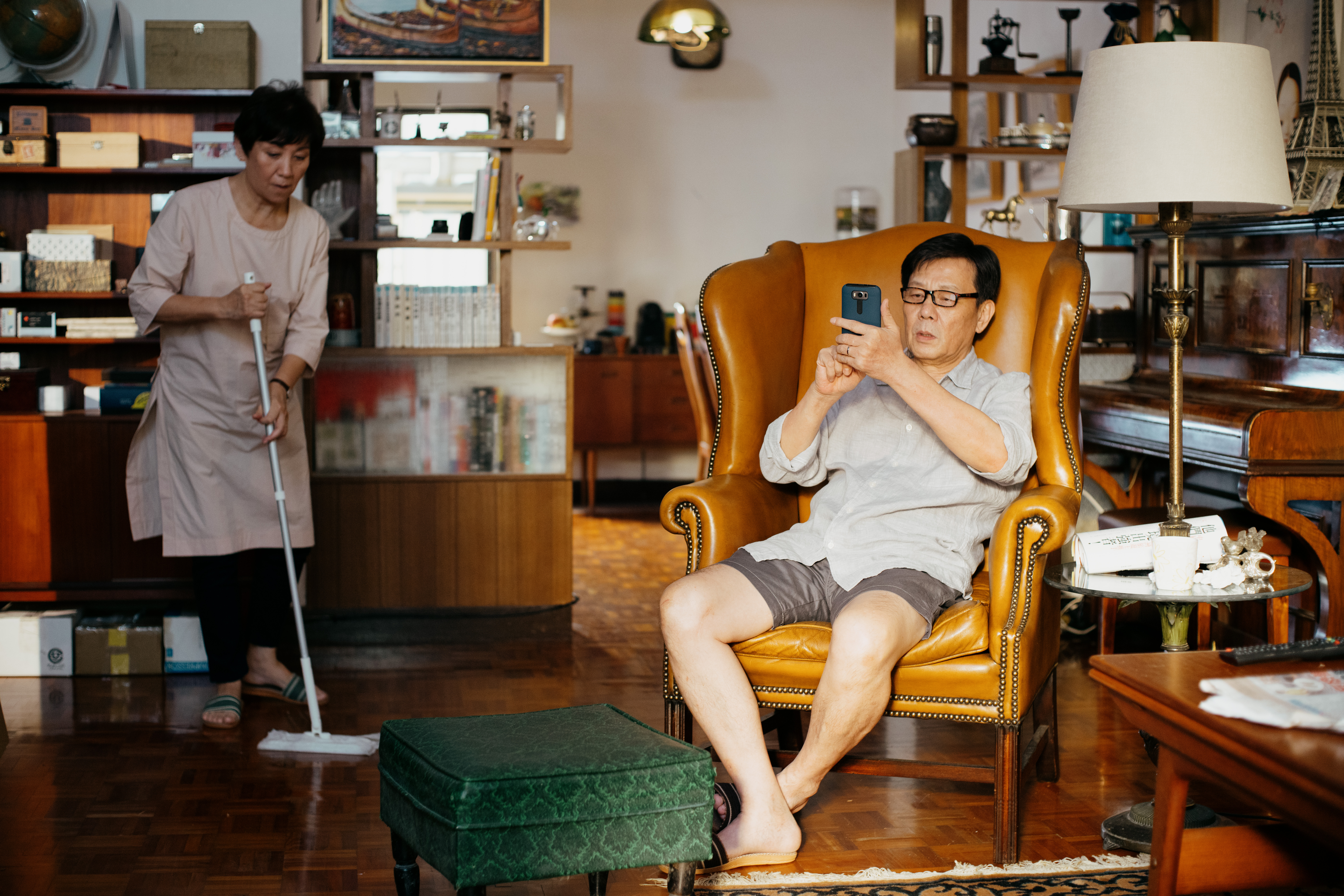 鮑起靜戲裡老公寇世勳是大老爺，原來她現實生活的老公也是如此。（双喜提供）
