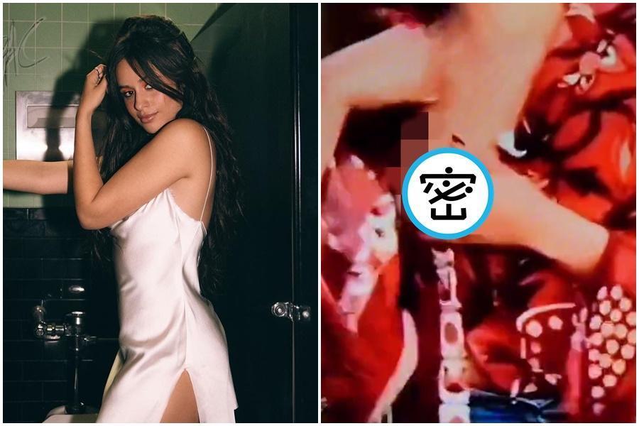 「拉丁小天后」卡蜜拉(Camila Cabello)日前在現場連線節目上,宣傳新歌時大秀舞蹈意外走光。(翻攝自推特)