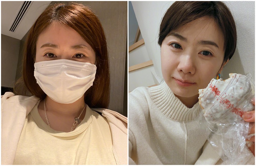 福原愛貼出自拍照（左圖）慶祝38婦女節，卻被指眉毛看起來很怪。（翻攝福原愛微博）