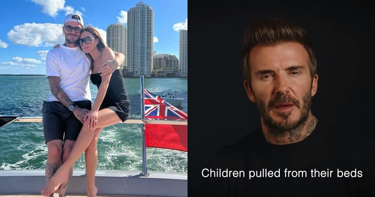 貝克漢夫妻共同捐100萬英鎊,幫助流離失所的烏克蘭人。(翻攝自Victoria Beckham IG)