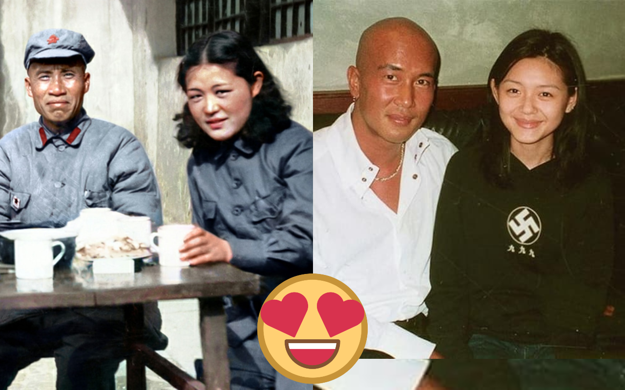 大S(右圖右)閃婚舊愛具俊曄 (右圖左),網路瘋傳一張兩人前世的照片。(翻攝自微博、歷史時空臉書)