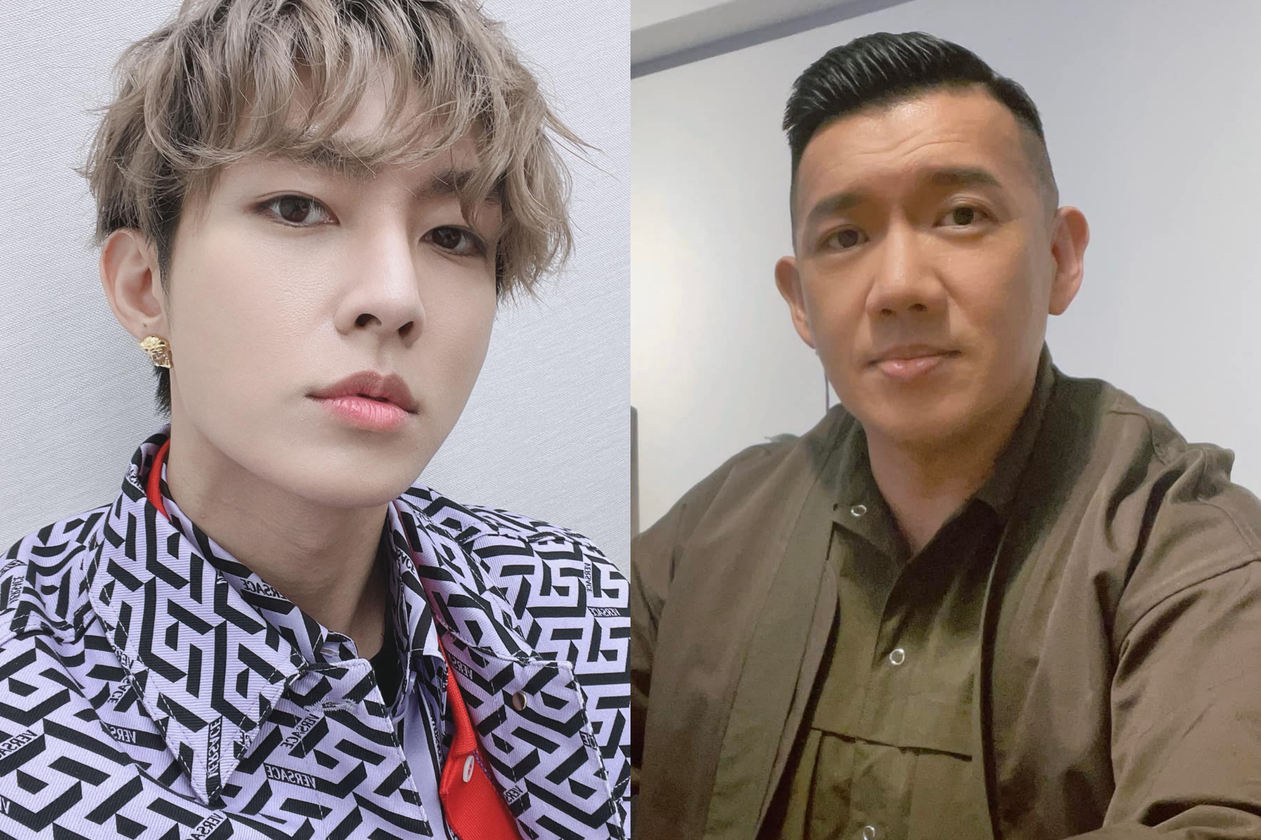 港星杜汶澤（右）得知香港發生地震後，立馬點名藝人炎亞綸（左）詢問：「知道原因嗎？」（翻攝自炎亞綸、杜汶澤臉書）