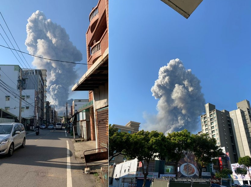 桃園地區的民眾也在網路上分享濃煙景象,還有人直說看起來像發生爆炸。(翻攝自PTT)