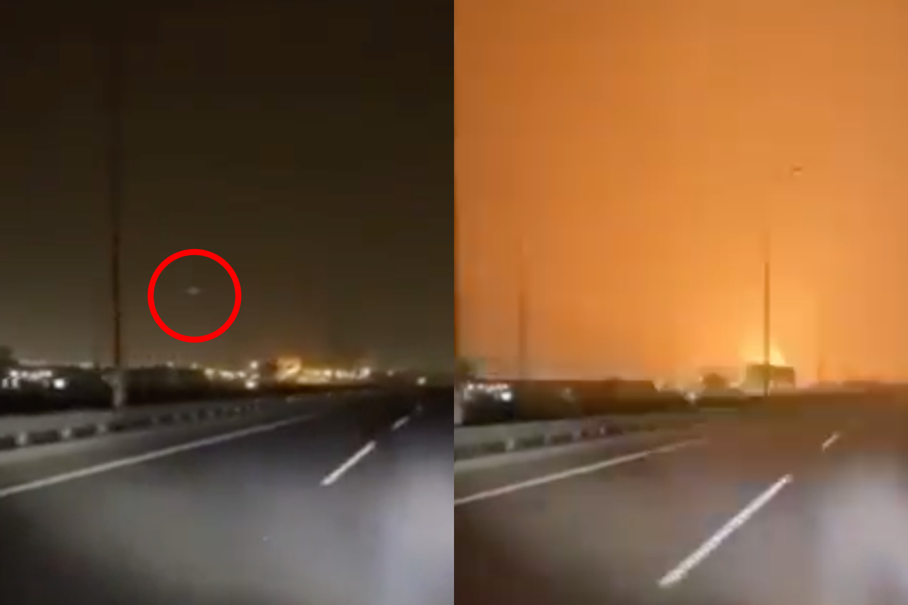 美國駐伊拉克領事館周圍日前遭到伊朗的導彈攻擊，（翻攝自twitter @bashargwani）