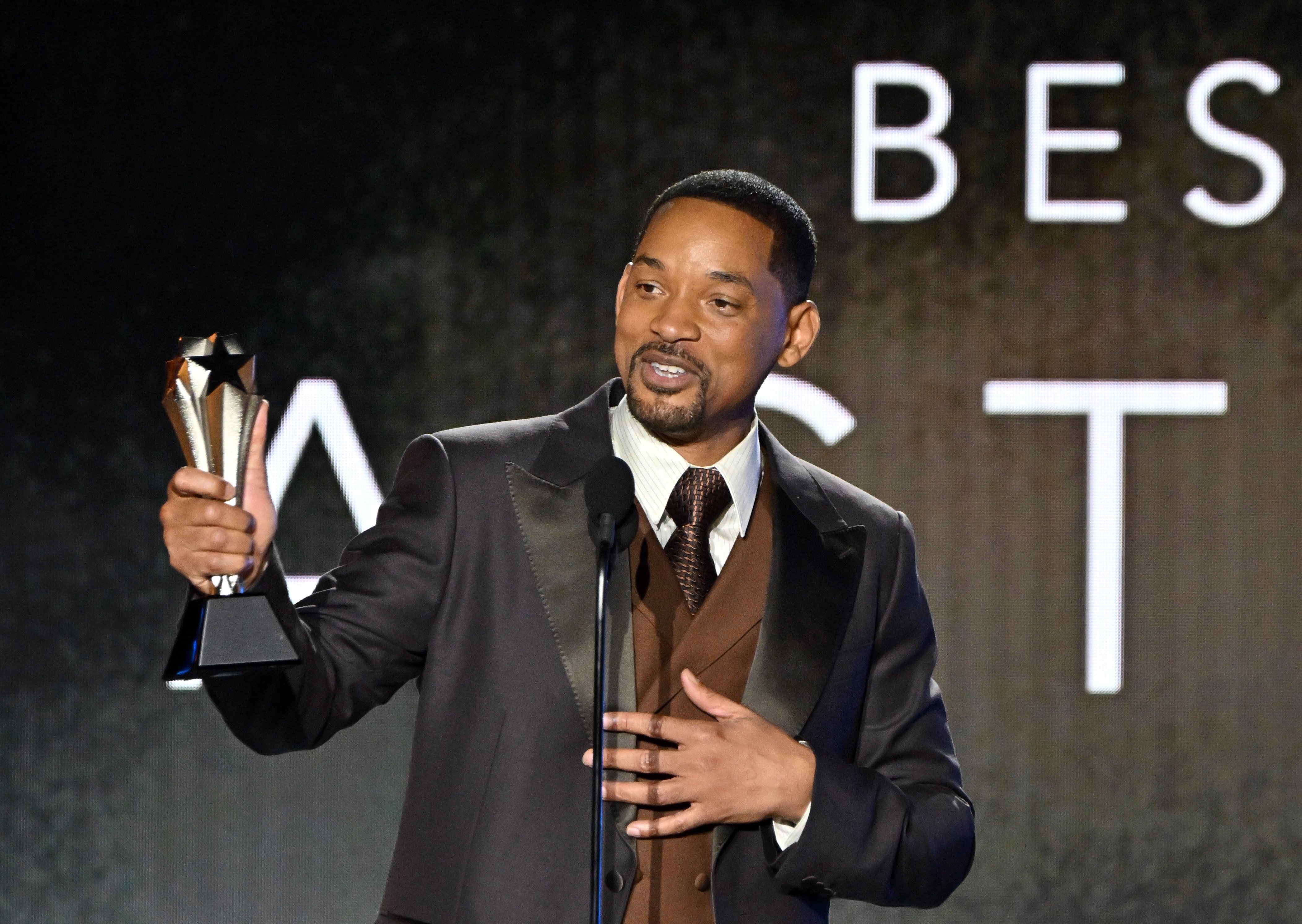 威爾史密斯橫掃奧斯卡各大風向標影帝，小金人幾已成囊中物。（東方IC）