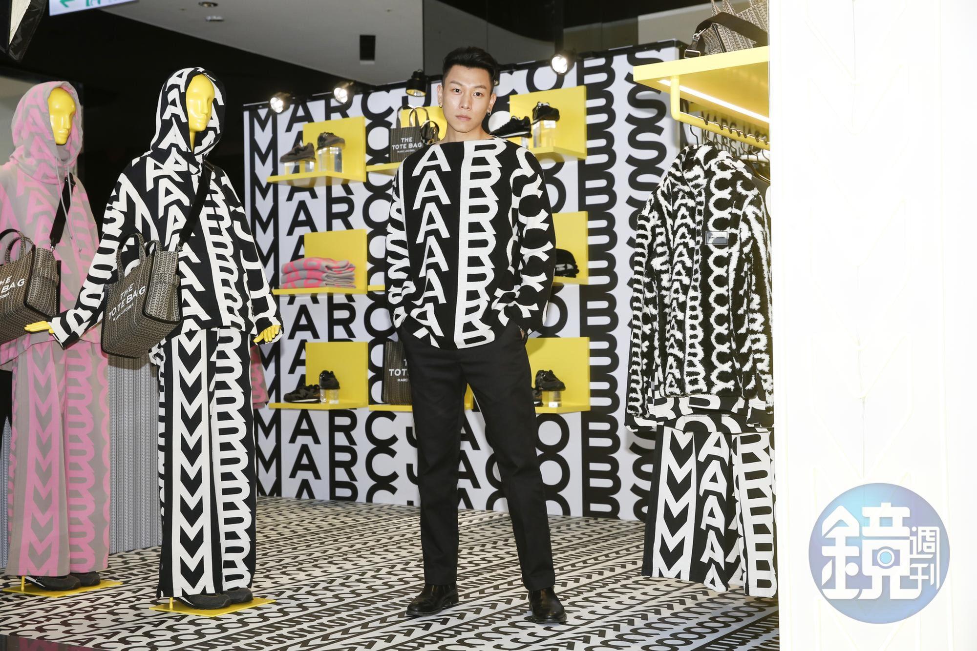 瘦子出席Marc Jacobs 2022春季Monogram圖騰系列期間限定快閃店開幕記者會。