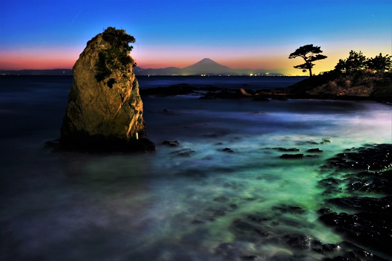 傍晚的立石風景，多彩而美麗。（神奈川縣提供）