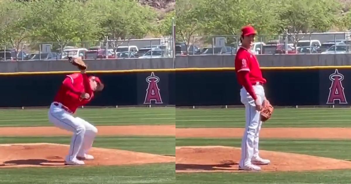 一顆強襲平飛球朝大谷翔平的頭部飛去，好在即時接殺未造成傷害。（翻攝自推特@abc7curt）