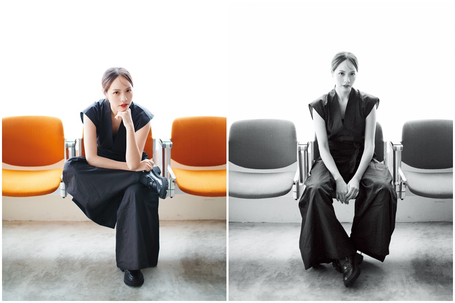 換上某種狀態的造型，黃姵嘉其實也進入了某個眼神鋒利逼人的角色。在角色裡她不怕冷場。